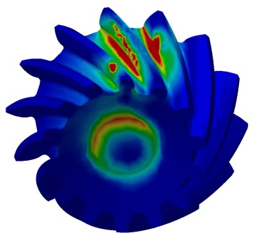 stress at the root of a spiral bevel gear